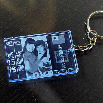 gr-75藍色壓克力身份証鑰匙圈